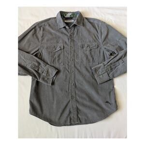 Tommy Bahama Shirt Womens Small Soft‎ Corduroy Button Down Neutral Casual Gray